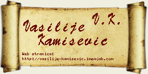 Vasilije Kamišević vizit kartica